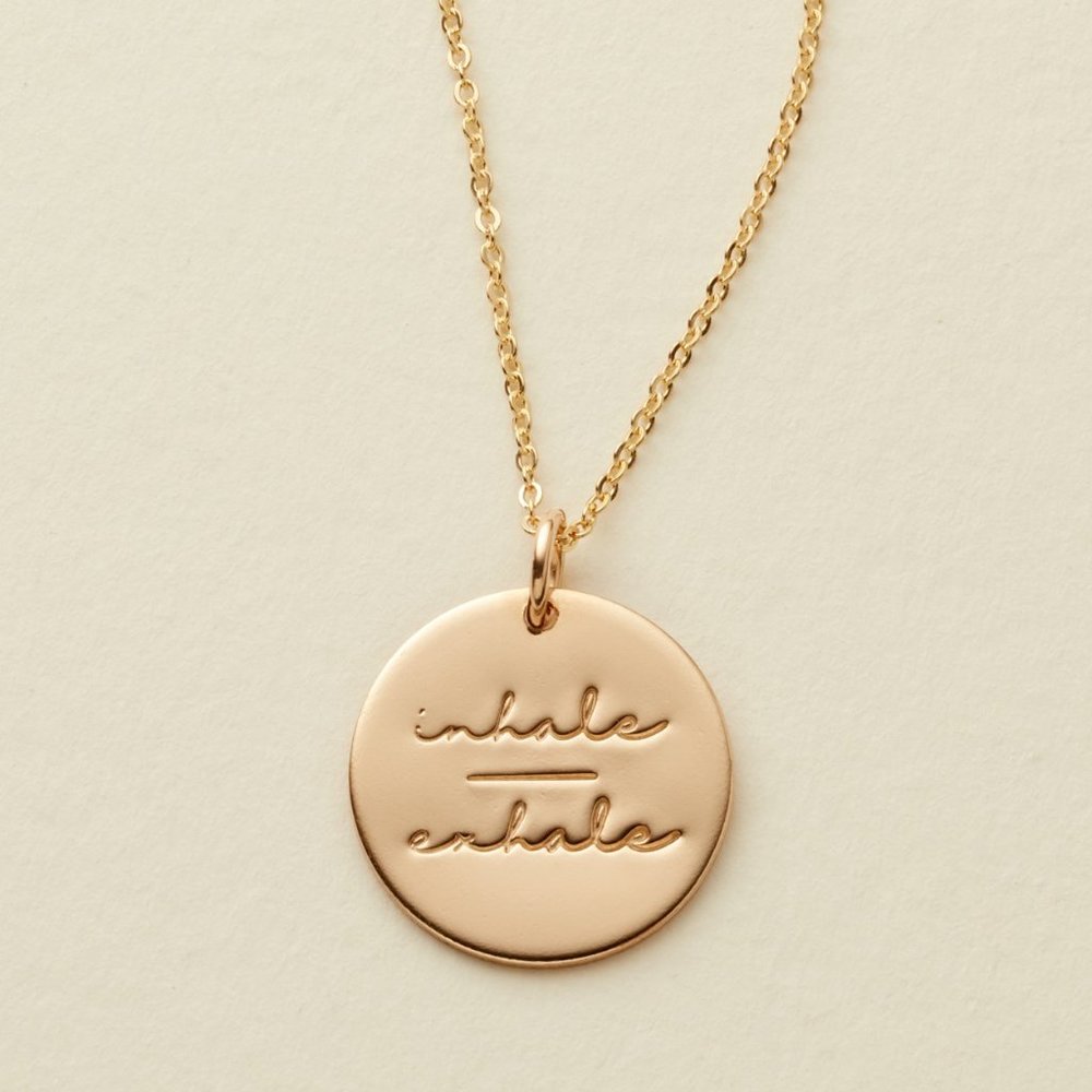 Inhale | Exhale Peaceful Mantra Minimal Necklace